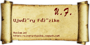 Ujváry Füzike névjegykártya